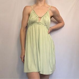 Beautiful super soft light sage green babydoll dress. Perfect for summer.